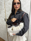 Borsa in peluche crema
