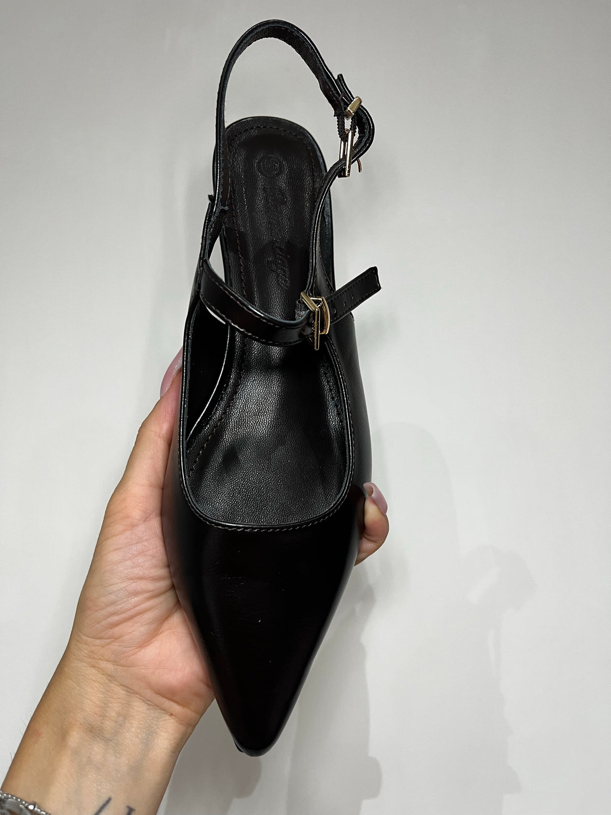 Décolleté slingback coffee