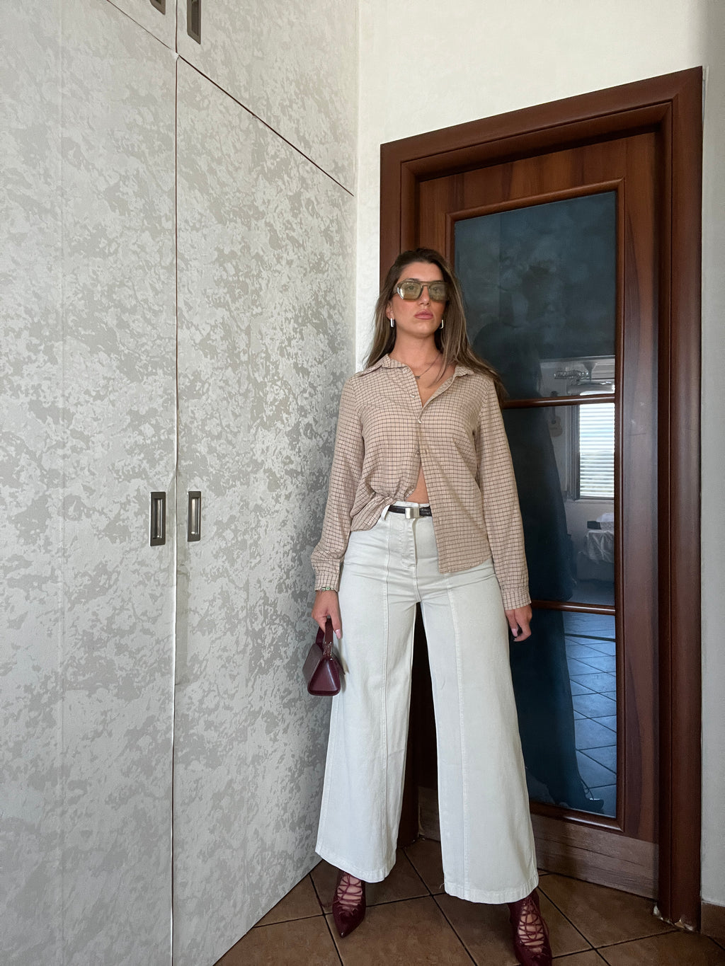 pantalone panna linea dritta