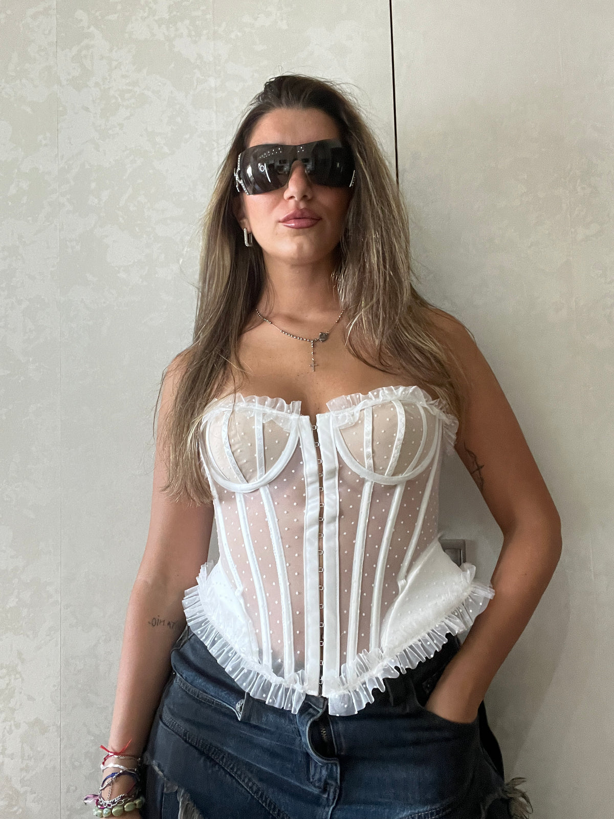 Corsetto steccato bianco