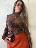 Maglia fiori suede